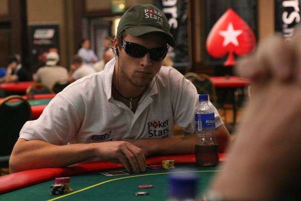 Poker layer with sunglasses