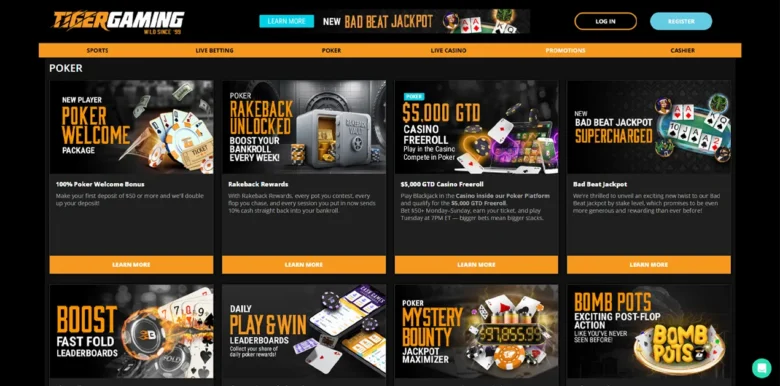 TigerGaming Poker promotions