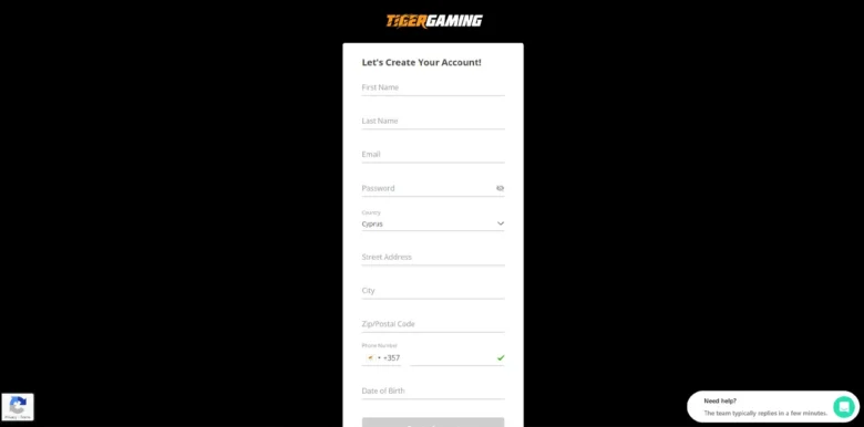 TigerGaming Poker sign up