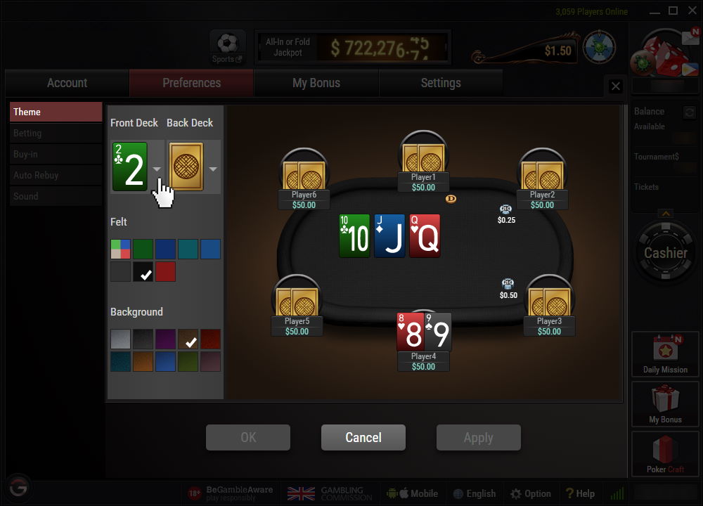 GGPoker Table Settings