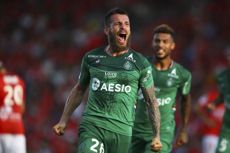 Mathieu Debuchy from AS Saint-Etienne in French Ligue 1