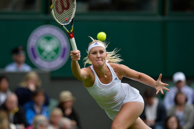 Tennis player Kristina Mladenovic at Wimbledon