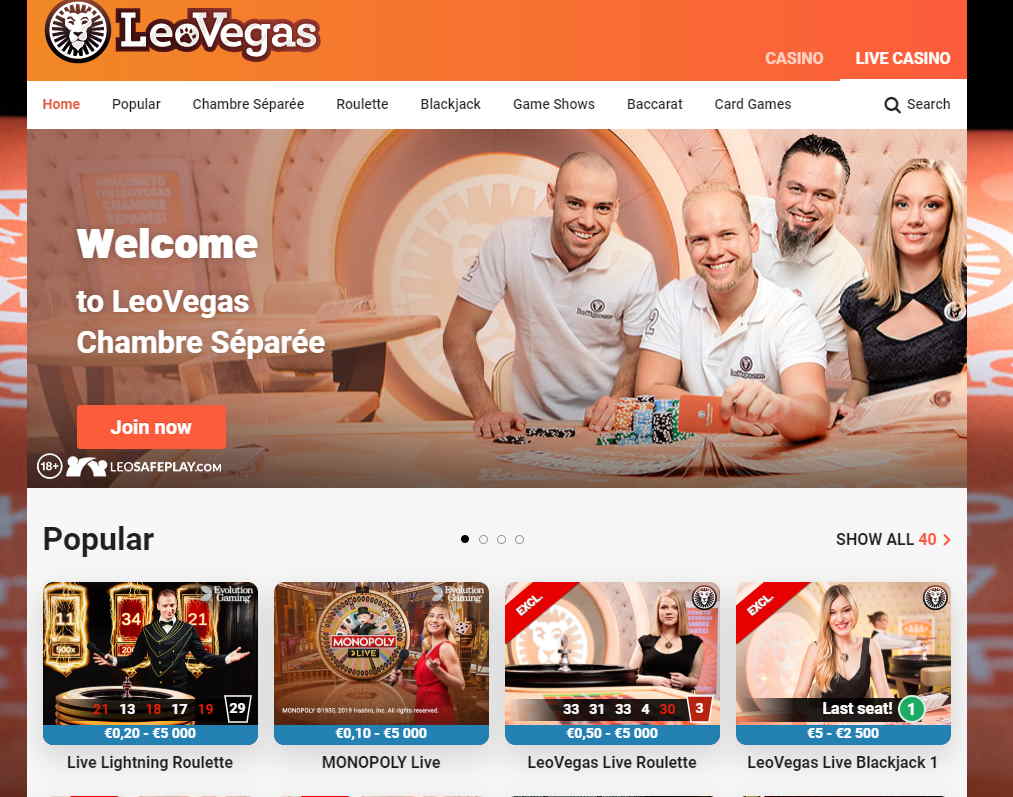 Leo Vegas Live Dealer