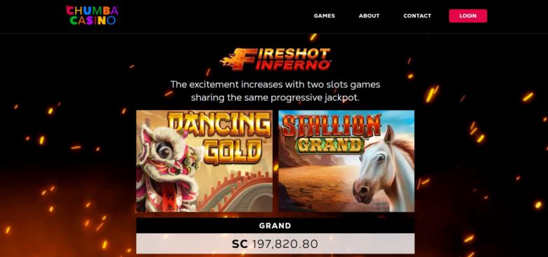Chumba Casino Fireshot Inferno homepage