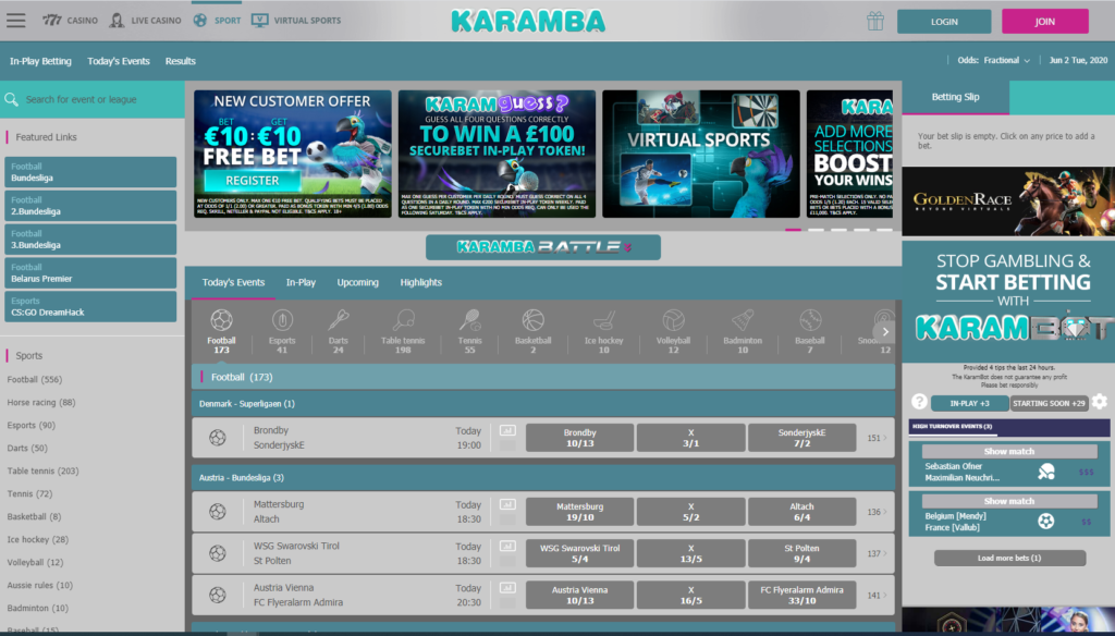 Karamba sports lobby