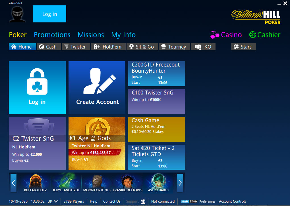 William Hill Poker Home on the Playtech / iPoker client