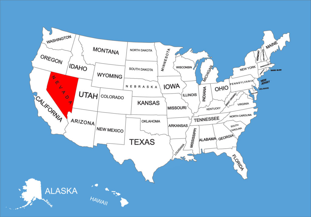 Mapa del póker online de Nevada