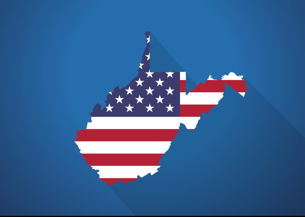 West Virginia poker - West Virginia online poker - US State map
