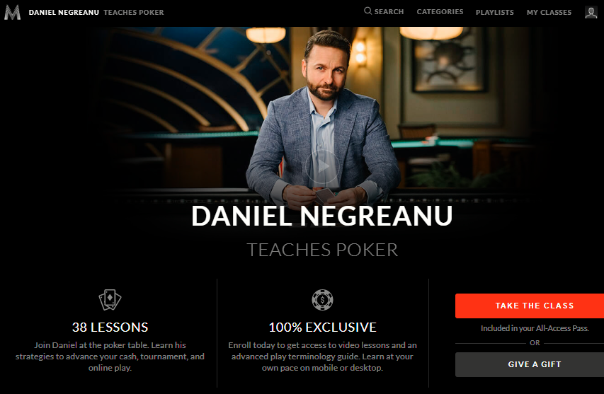 Daniel Negreanu Masterclass poker gift