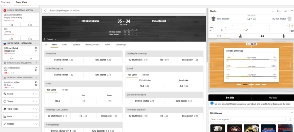 betmgm sports live event View