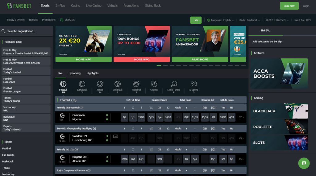 fansbet sports betting lobby