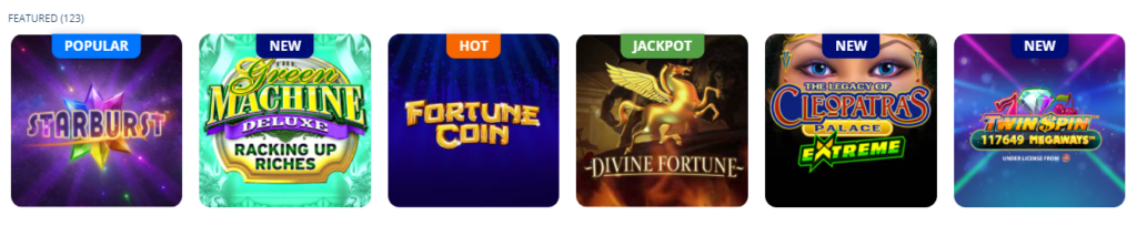 Twinspires casino featured section
