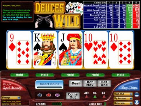 Video Poker slot Dueces Wild.