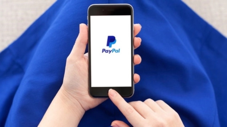 PayPal on a phone.