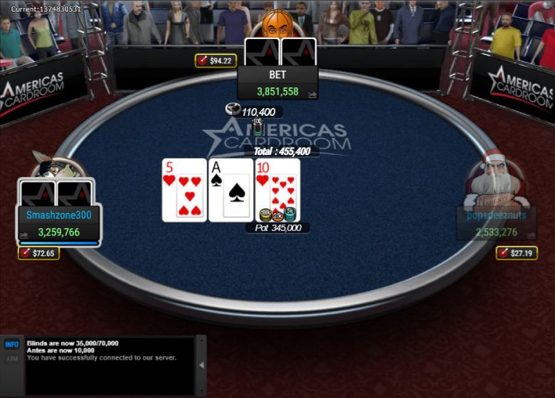 Americas Cardroom poker table