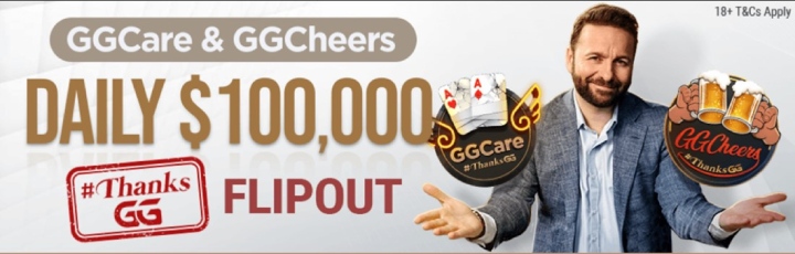 GGCare & GGCheers Promo at GGPoker – A Daily $100K Flipout Ticket Could Be Yours
