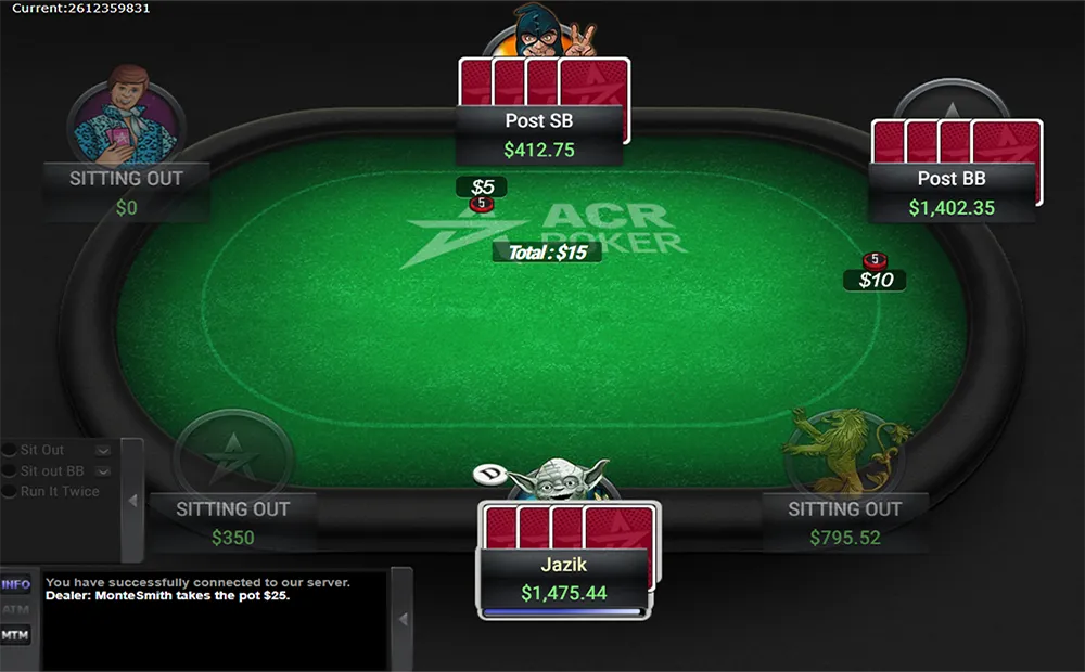 ACR Poker Cash Game Table