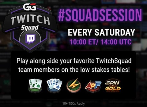 GGPoker #Squadsession every saturday from 10:00 ET / 14:00 UTC.