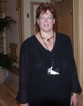 Linda Johnson. A bracelet winner and nicknamed the first lady of poker.