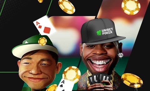 Unibet Poker. Cards and chips flying.
