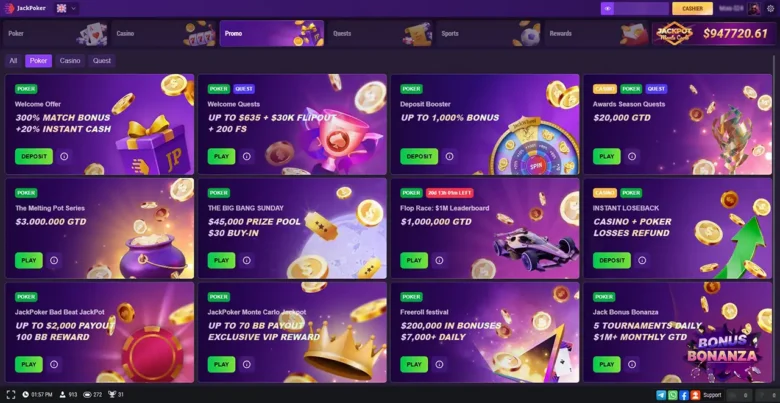 JackPoker Promotions Page