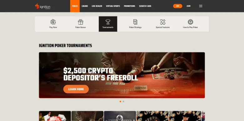 Ignition Poker Room tournaments page