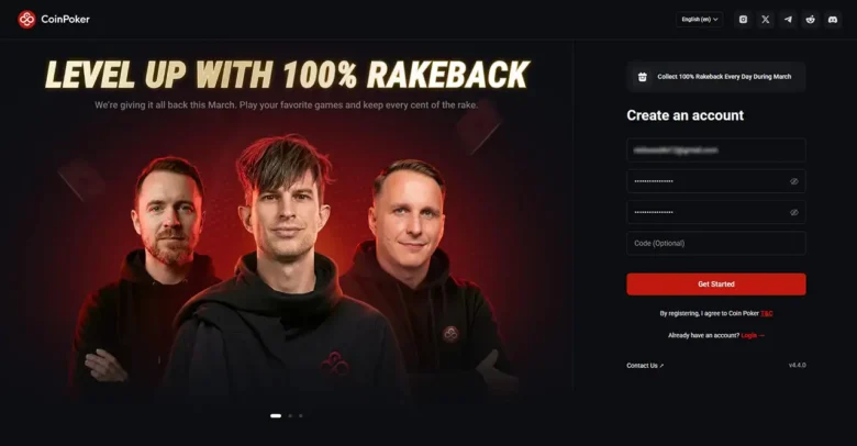 CoinPoker Registration Page