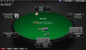 5 Card Draw in play at online poker table