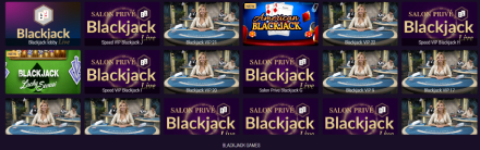 JackPoker Blackjack Lobby