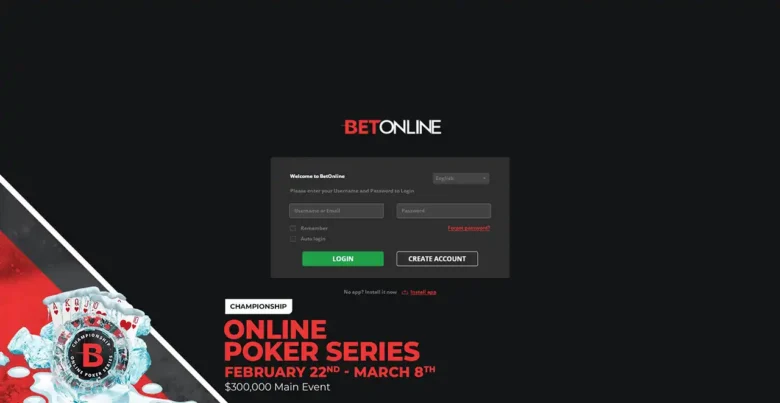 BetOnline Poker Registration Page