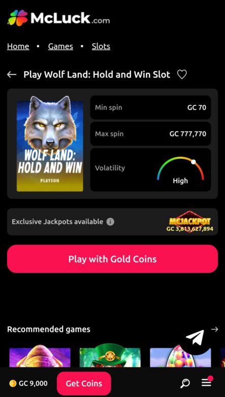 McLuck play now slot info