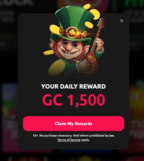 McLuck claim your daily reward and play