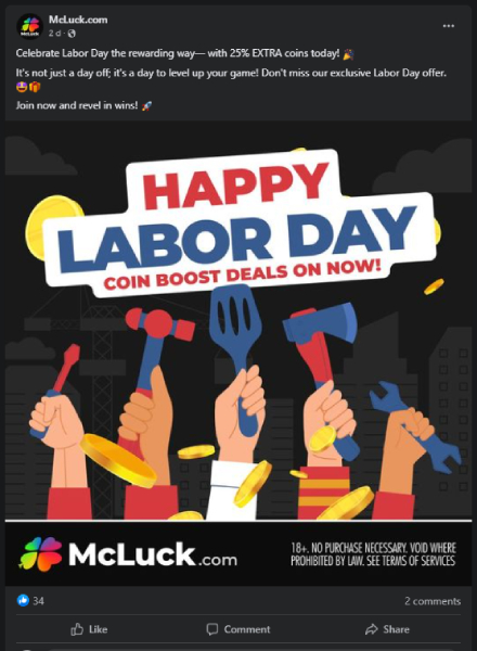 McLuck Labor Day social promotion