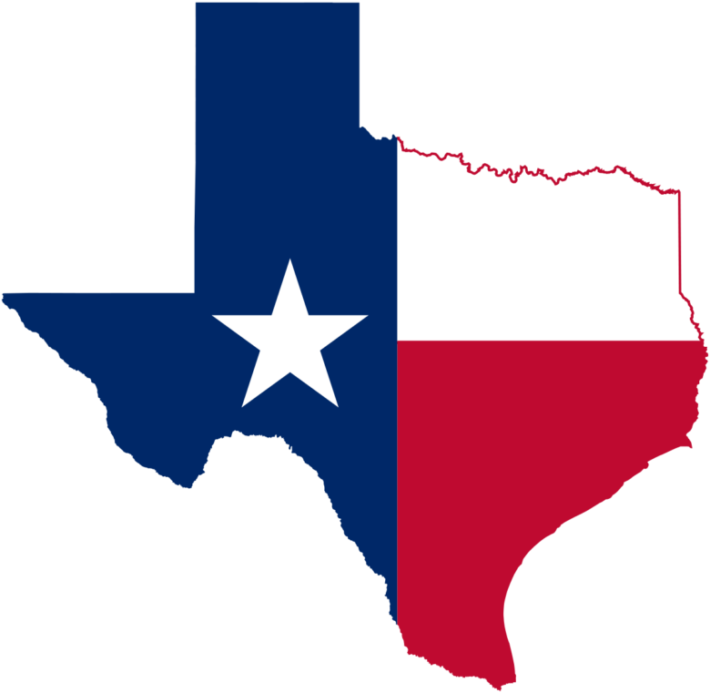 Texas State Shape and Flag