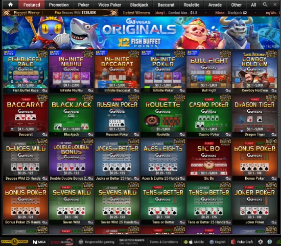 GGPoker Casino featured games lobby