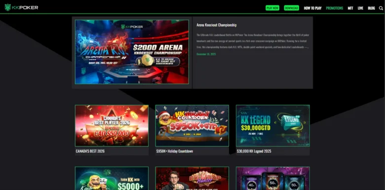 KKPoker Promotions page