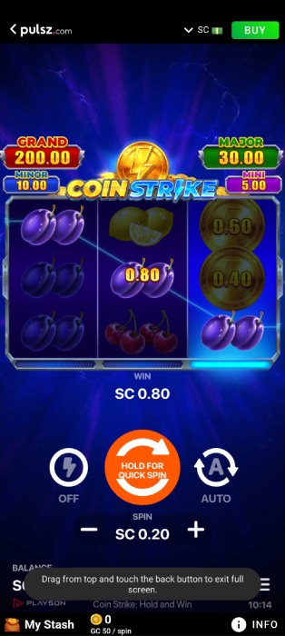 Pulsz Coin Strike slot on smartphone
