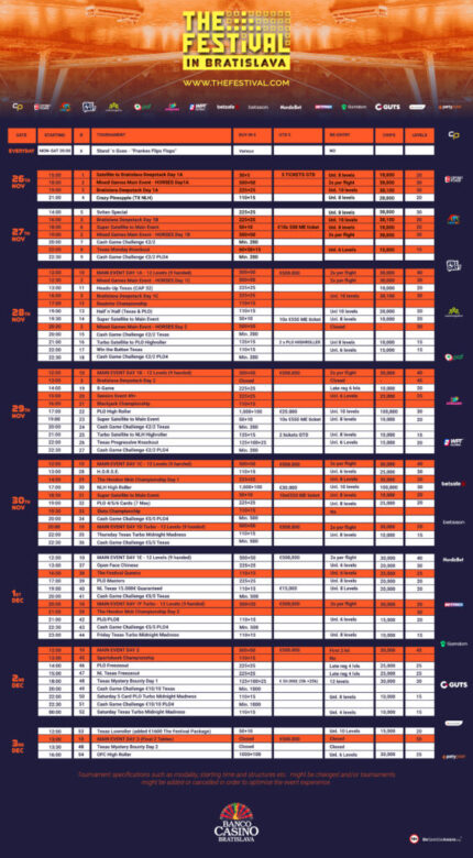 The Festival Bratislava Schedule 2023