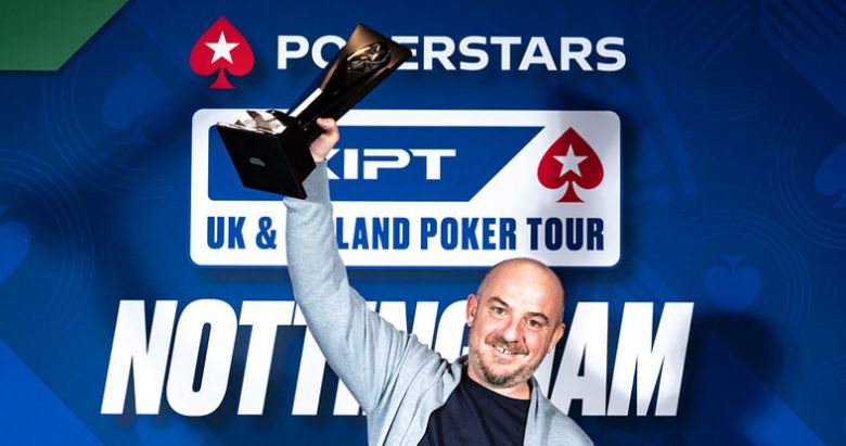 Meli Raises the UKIPT Nottingham Main Event Trophy to the Sky!