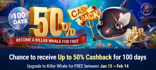 GGPoker Killer Whale 50% rakeback cashback 2024
