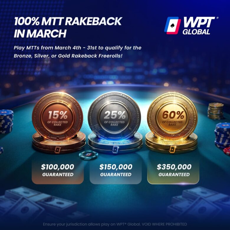 WPT Gloval MTT Rakeback in March
