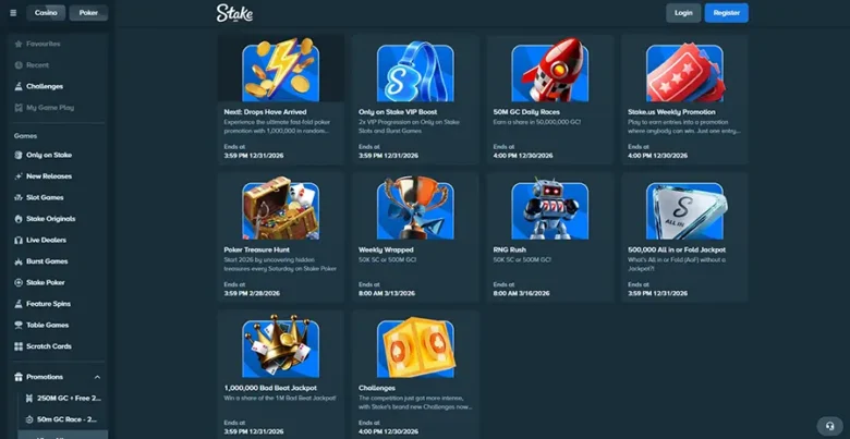 Stake.US Promotions Page
