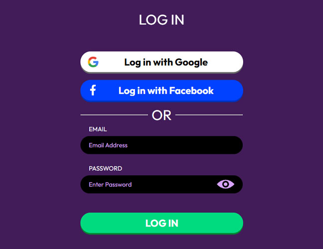 Select a method of Crown Coins Casino login: