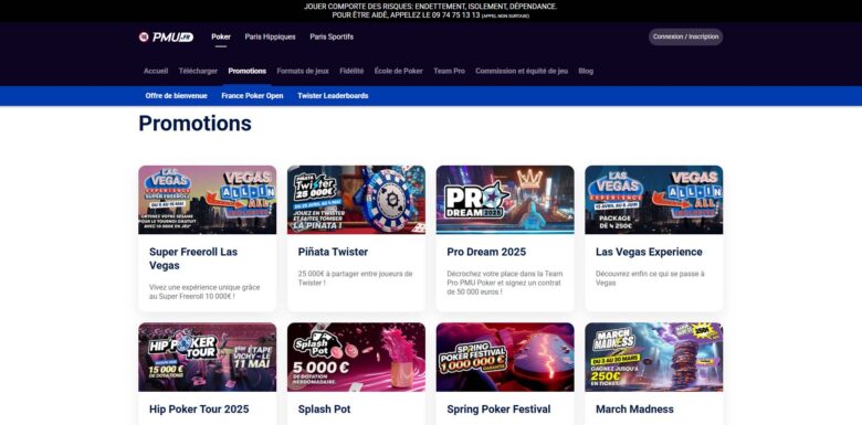 PMU Poker promotions page