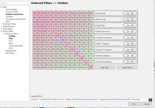 Holdem Manager 3 Custom Filters