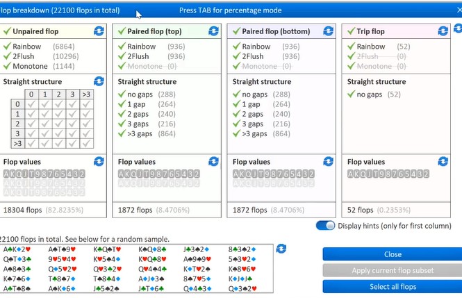 Flopzilla Pro Flop Type Analysis