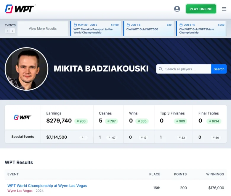WPT Player Profiles 