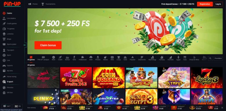 Pin-Up Casino games selection