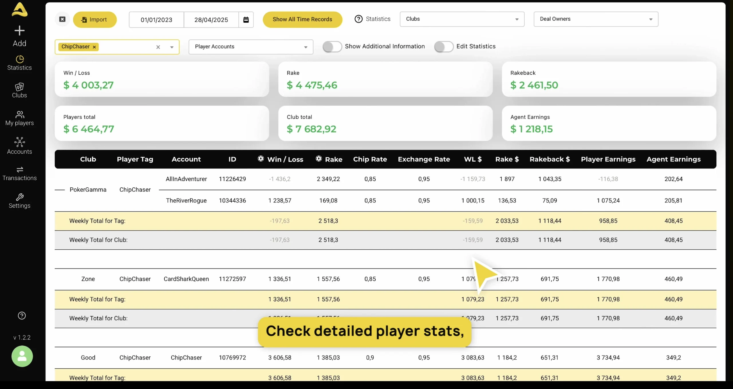PA Tools Players Section