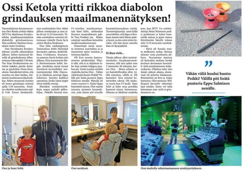 Ossi Ketola aluevesti newspaper